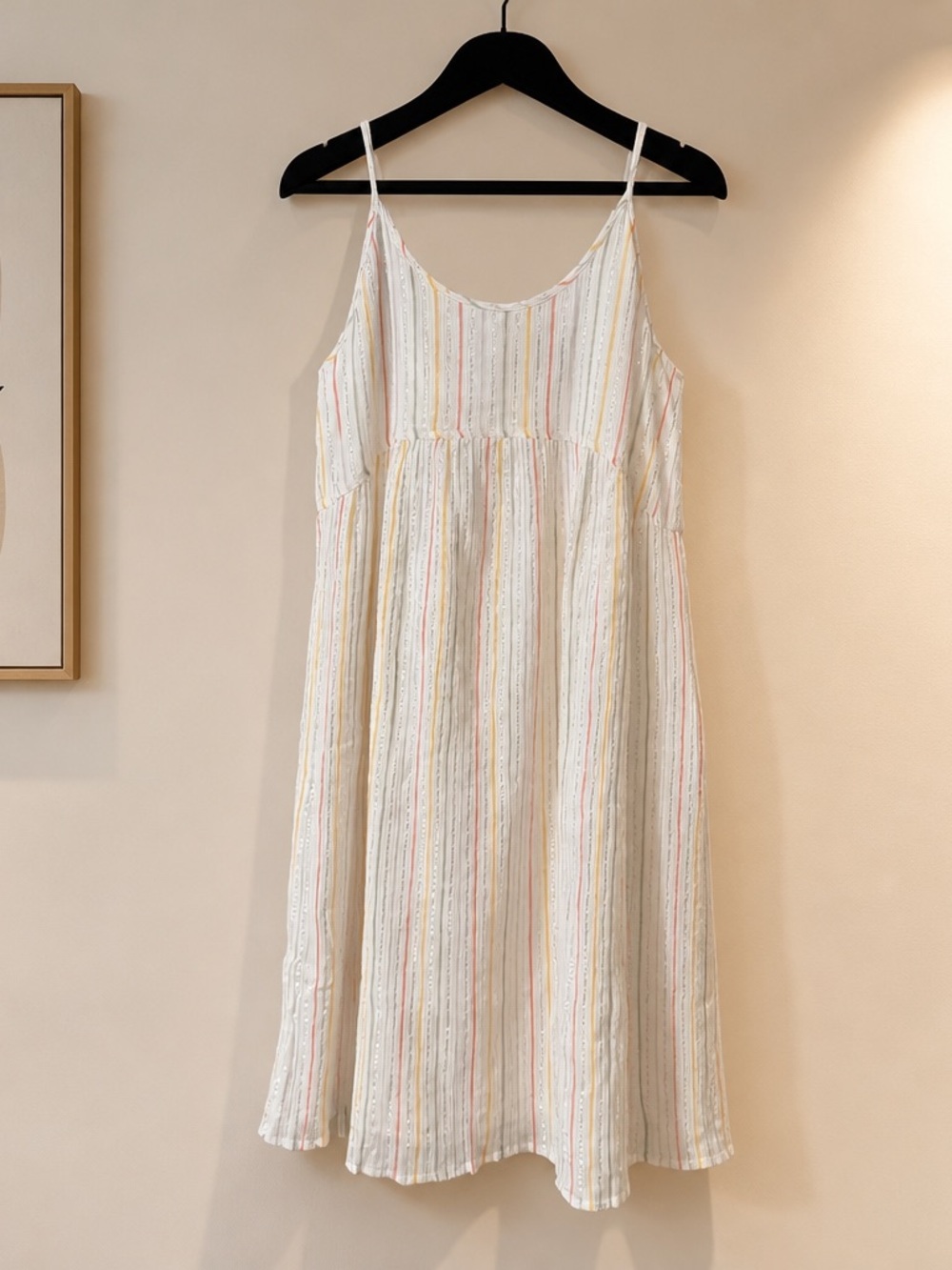 Lou & Grey Cream Striped Spaghetti‑Strap Sundress